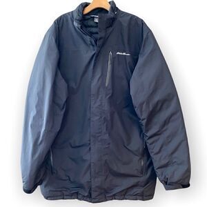 Eddie Bauer Men’s TXL Black Quilted Down Travel Hunting Outdoor Down Nylon Coat